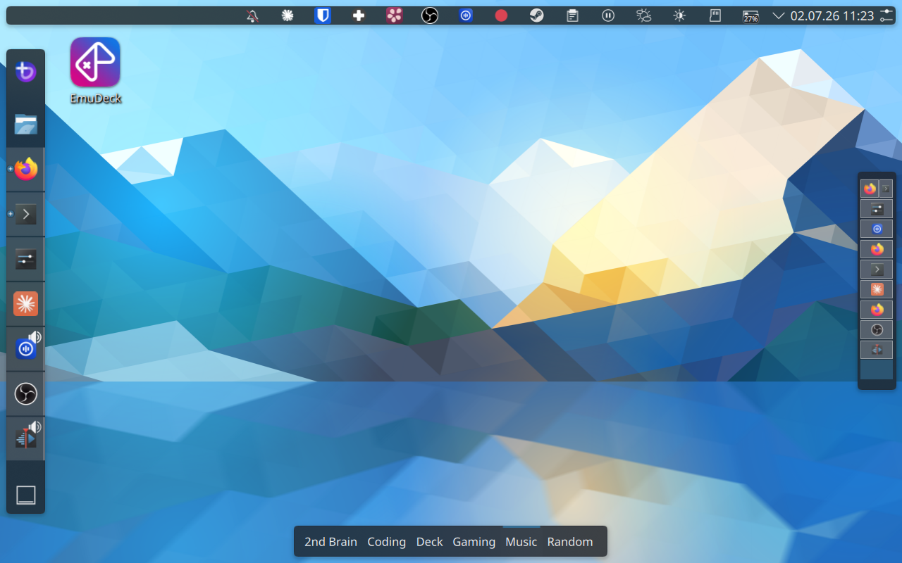 Desktop layout with activities