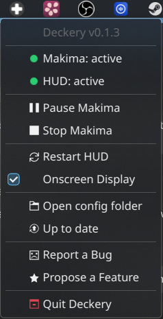 Deckery tray menu